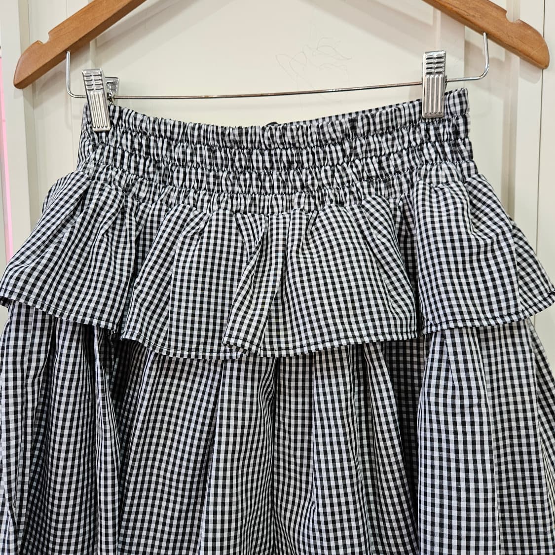 디어리(Deary) 깅엄 체크 프릴 스커트 상품이미지6