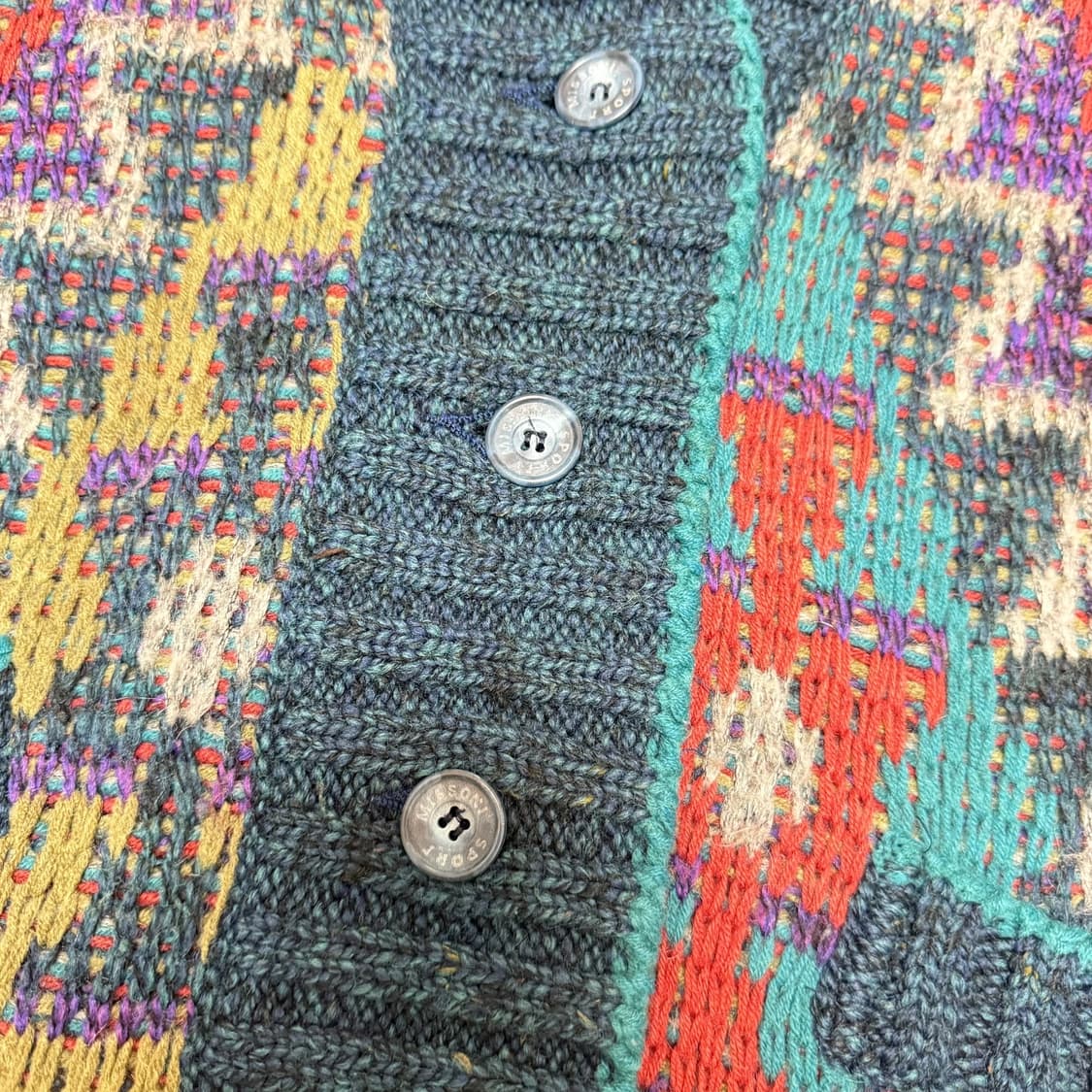 미쏘니 이태리 청록 패턴 니트 가디건 상품이미지6