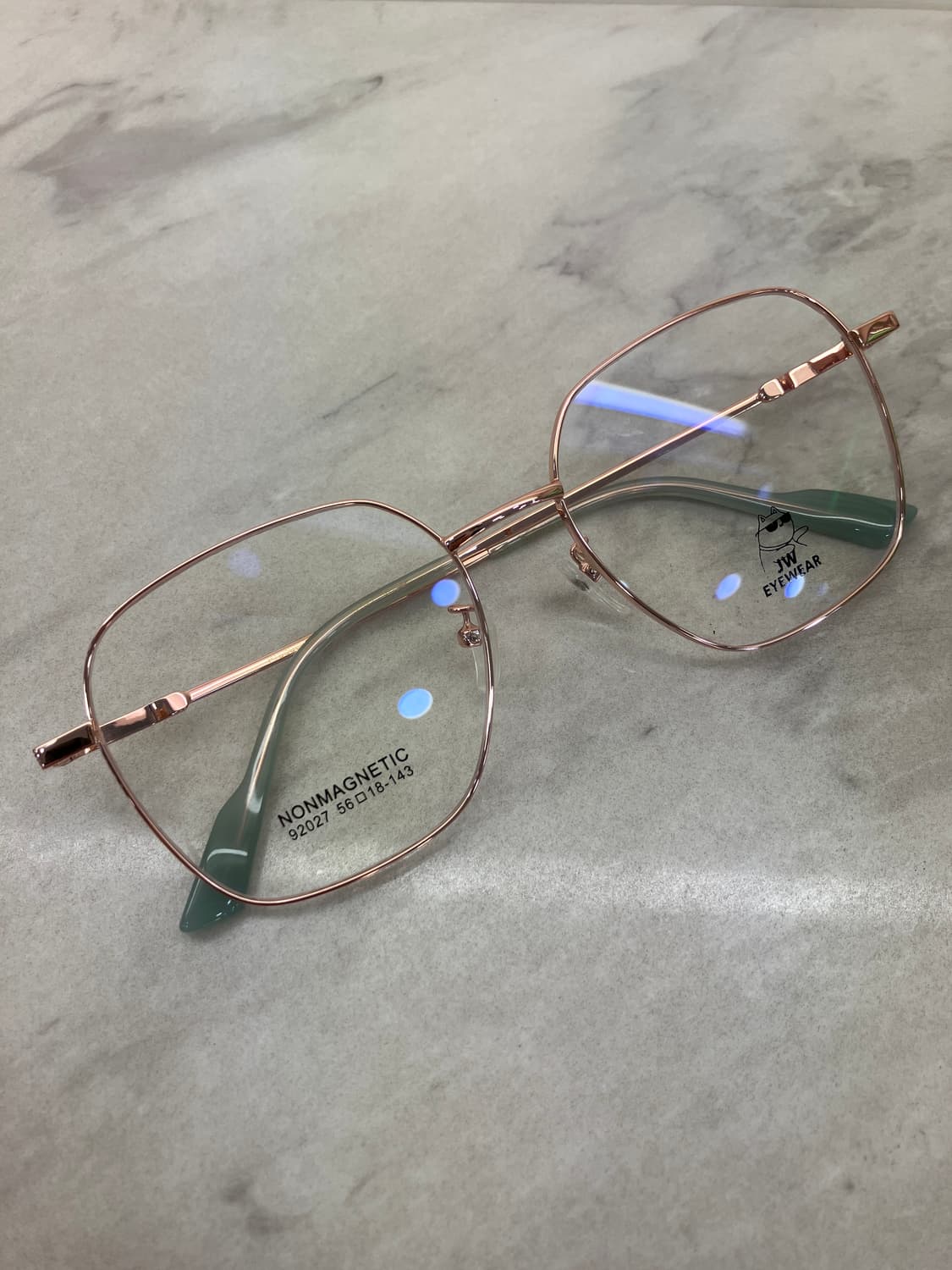 JW EYEWEAR 로즈골드 소프트 스퀘어 와이드 메탈테 안경 상품이미지1