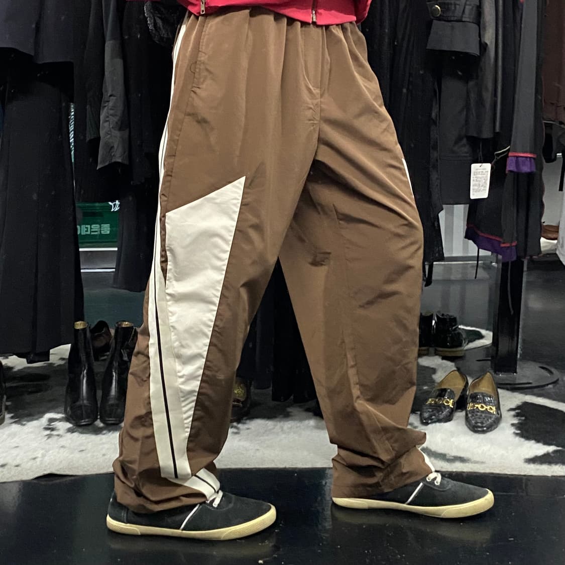 Japanese vtg 라인 배색 나일론 팬츠 상품이미지2