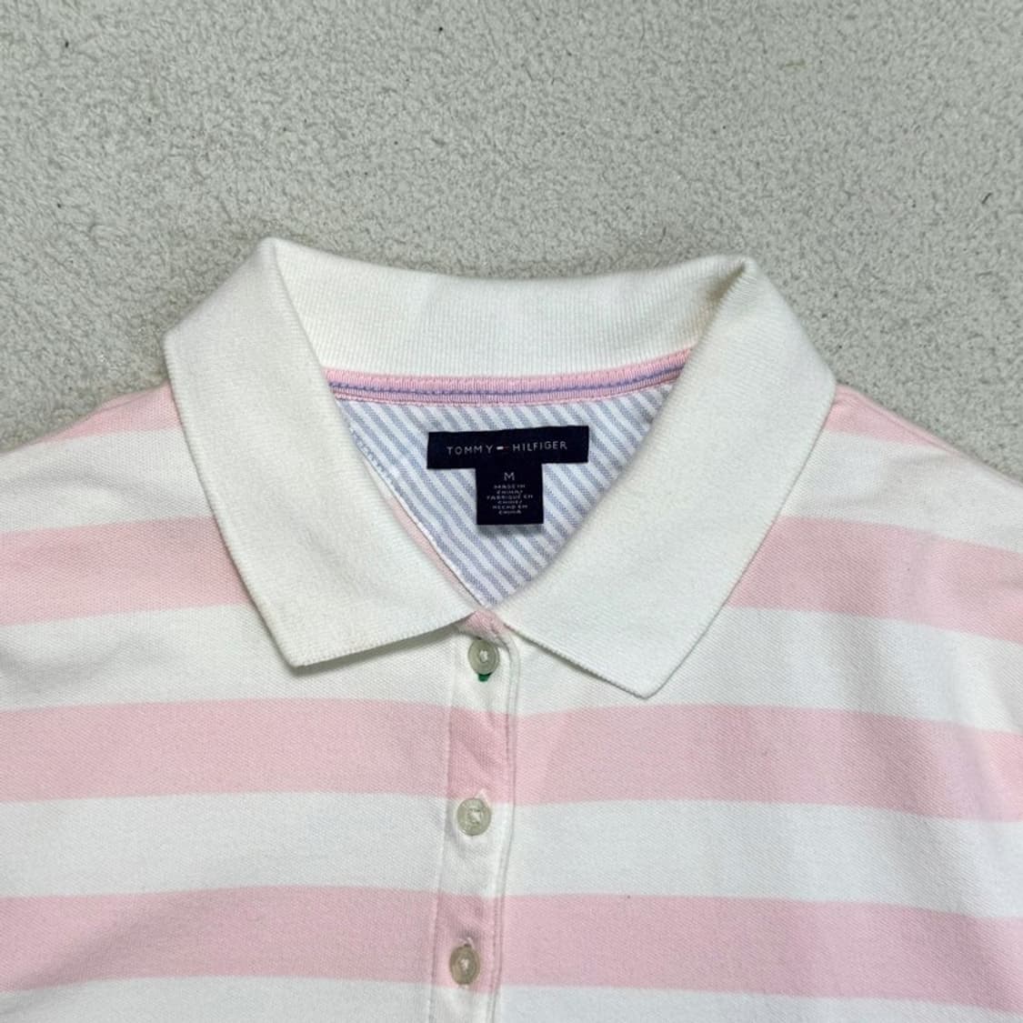TOMMY HILFIGER 스트라이프 PK 반팔 핑크 M 상품이미지3