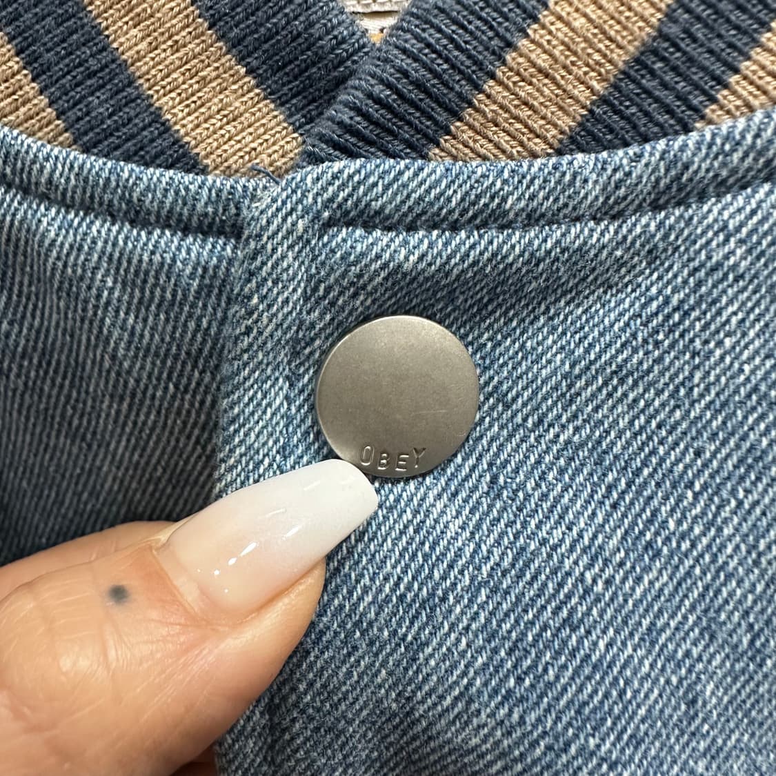 오베이 케어 데님 바시티 자켓M 상품이미지4