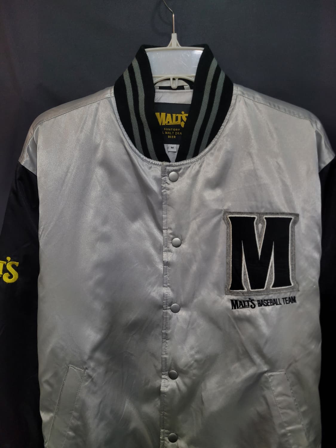 빈티지 90s 산토리 몰츠 베이스볼 팀 새틴 바시티 재킷 상품이미지2