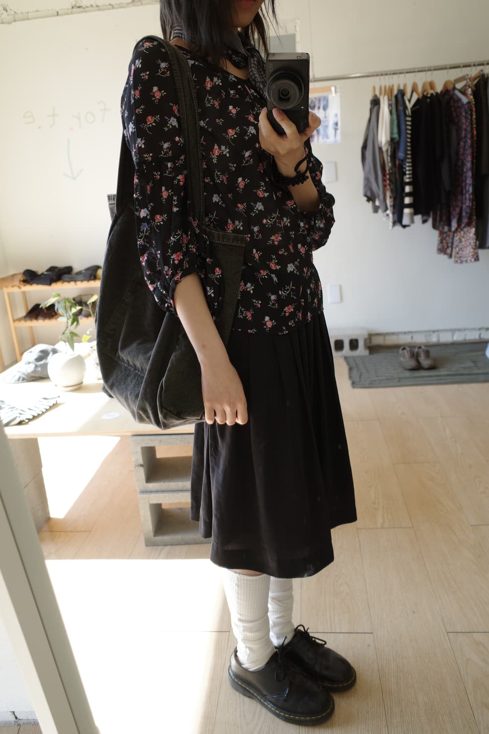 도트 블랙 스커트 상품이미지5