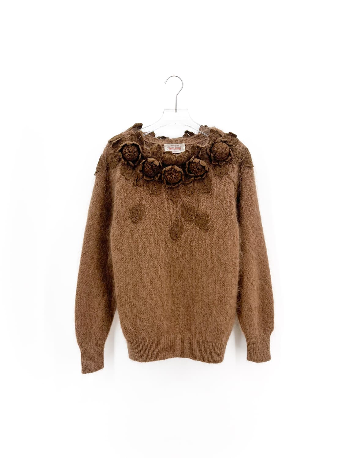 빈티지 플라워 코사지 울 니트 상품이미지2