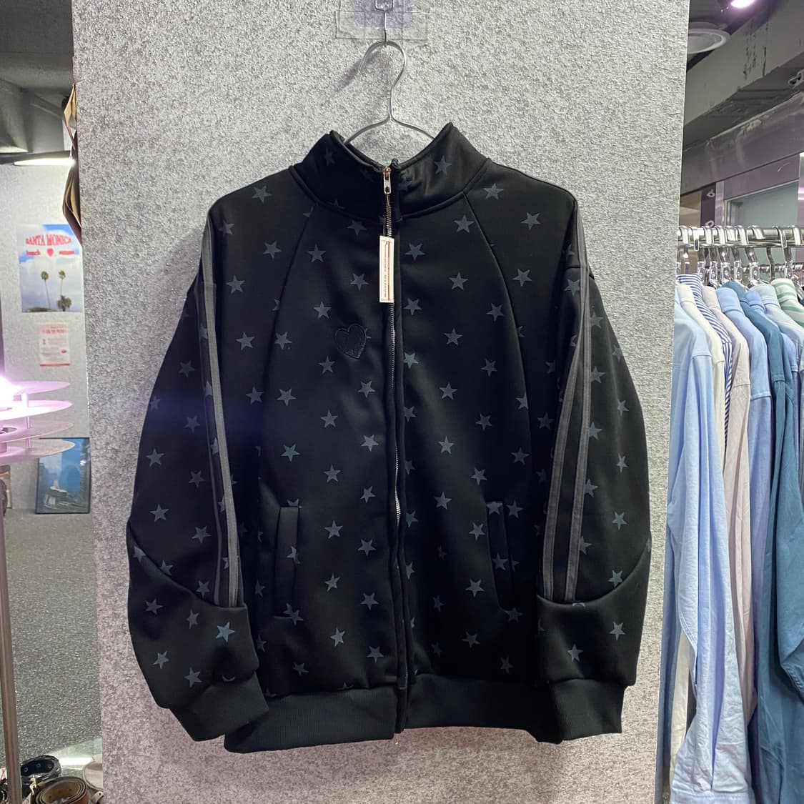 빈티지 스타 패턴 사이드라인 그레이 트랙탑 져지 B3490 상품이미지2