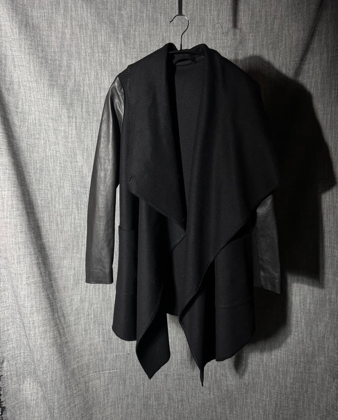 올세인츠 암 레더 비대칭 드레이프 가디건 상품이미지1