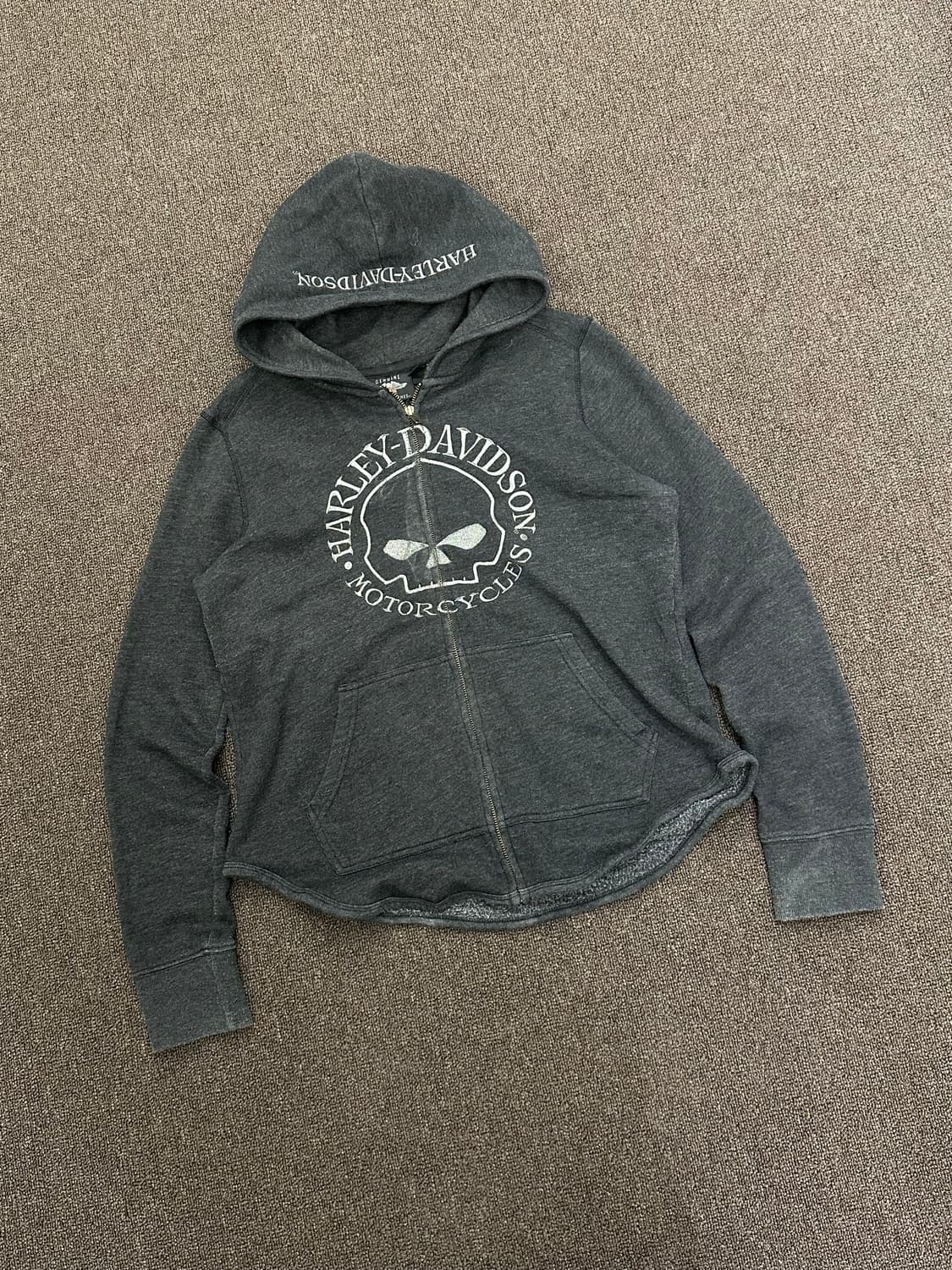 M)할리데이비슨 윌리 G 스컬 로고 후드집업 상품이미지3