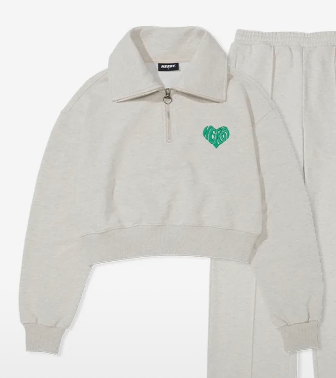 NERDY 크롭 하프집업 맨투맨 S사이즈 상품이미지2