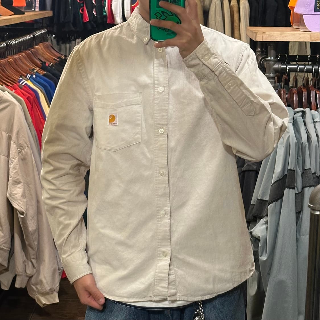 [HI] 칼하트 코듀로이 긴팔셔츠 화이트 상품이미지1