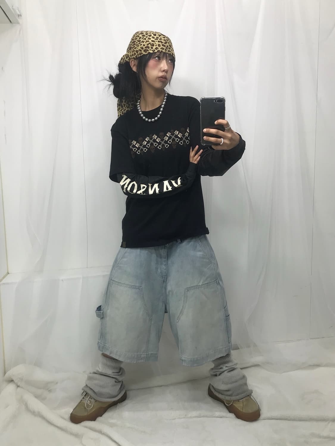 밴슨 레이어드 자수&카모 롱슬리브 상품이미지4