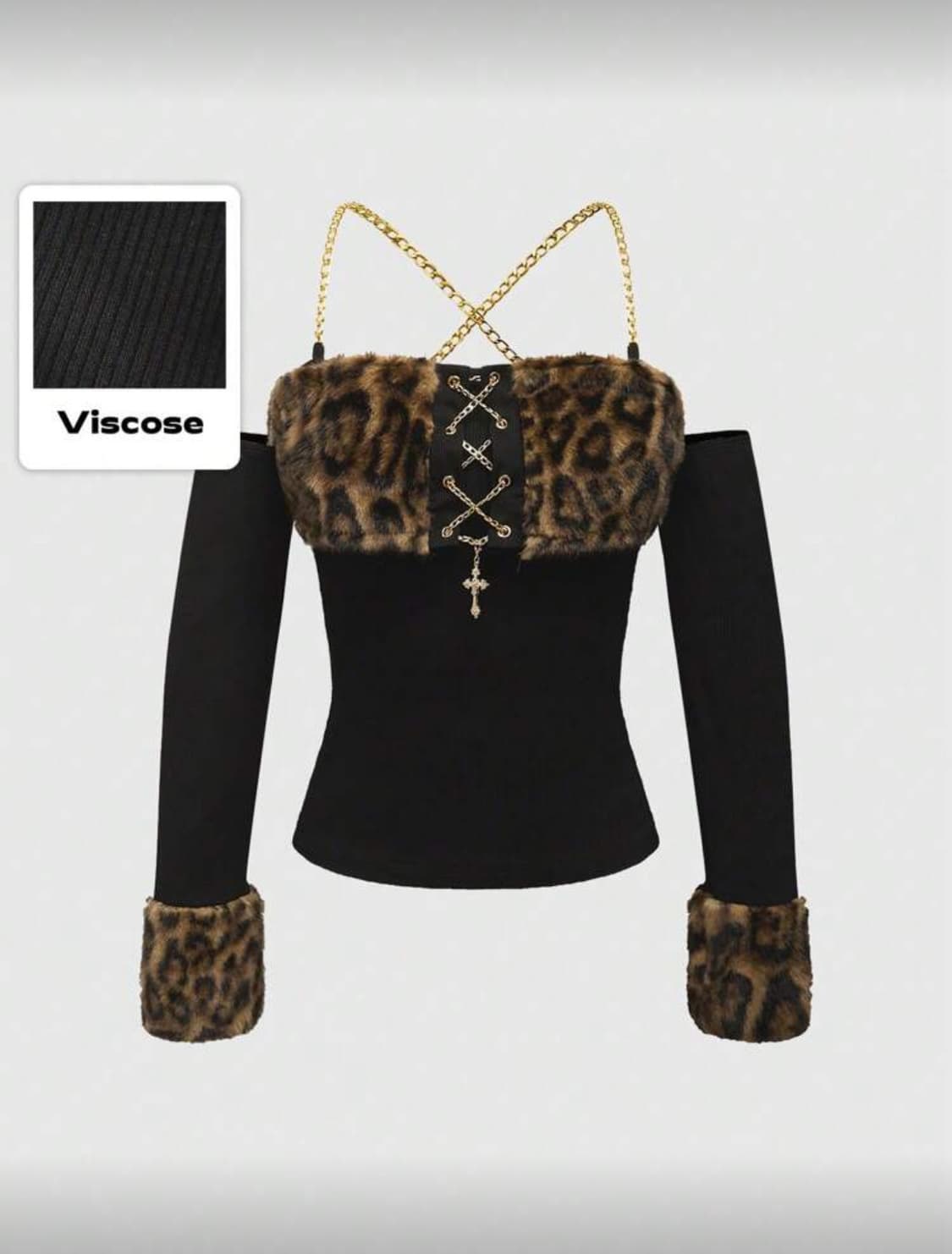 오네갸루 호피 체인 탑 상품이미지2