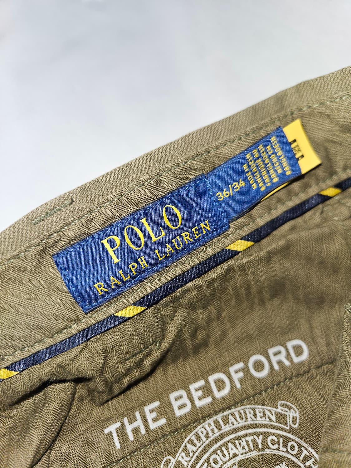 폴로 랄프로렌 신형 치노팬츠 슬랙스 패치 QR코드 정품 36x34 올리브 상품이미지4