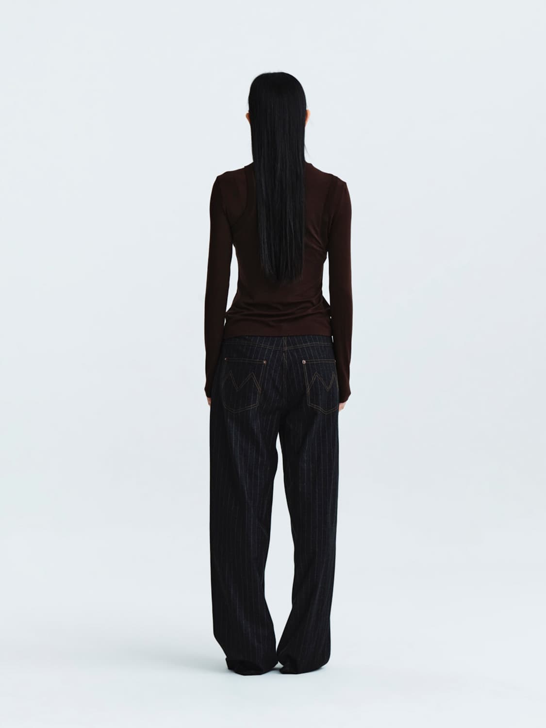 RIB LAYERED HALF NECK LONG SLEEVE TOP 상품이미지4