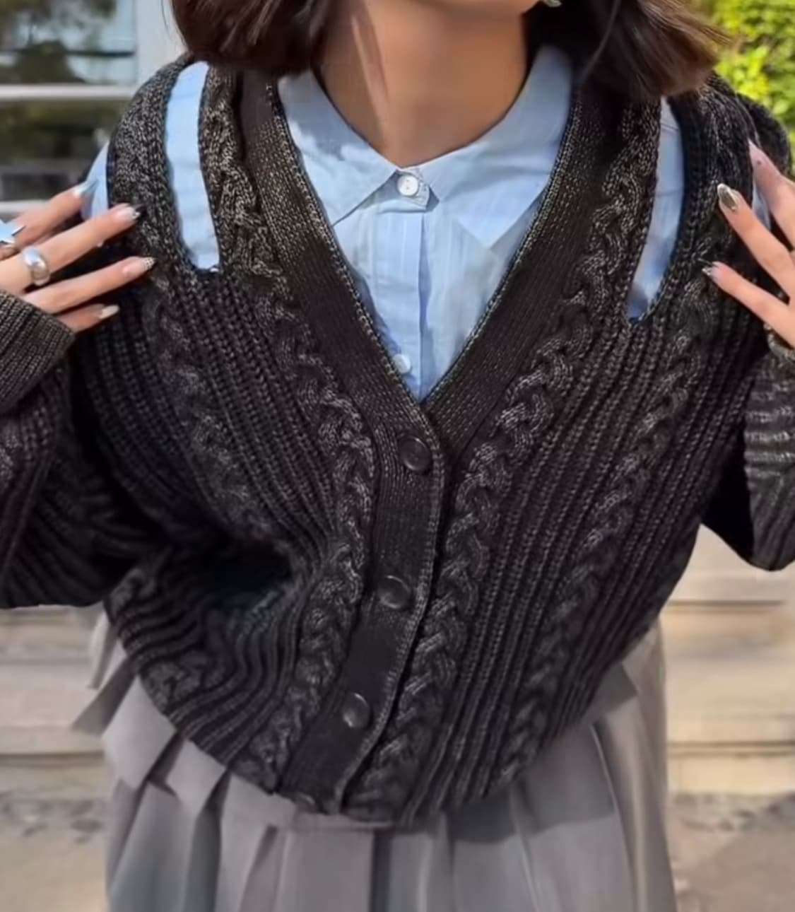 새상품) 글렌마틴스 케이블 니트 가디건 XL 상품이미지1