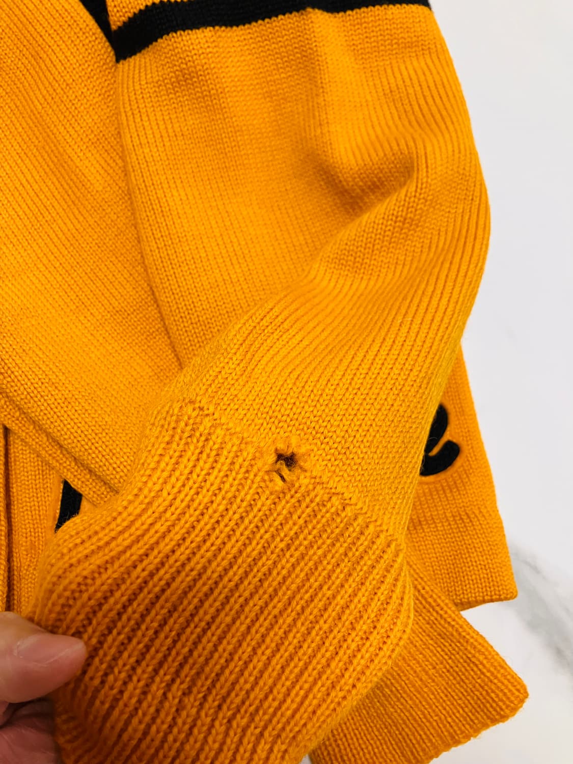 빈티지 캠퍼스 바시티 울 가디건 패치 스트라이프 상품이미지6