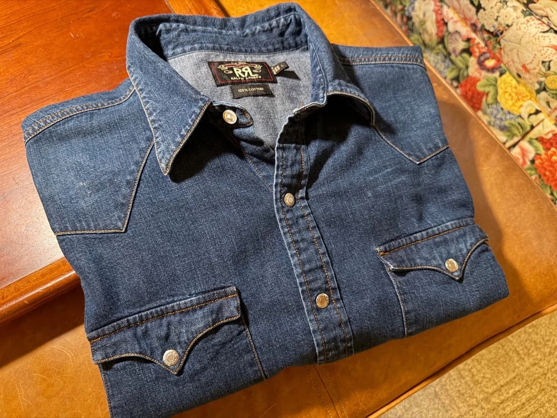 RRL 더블알엘 슬림 핏 데님 웨스턴 셔츠 상품이미지1