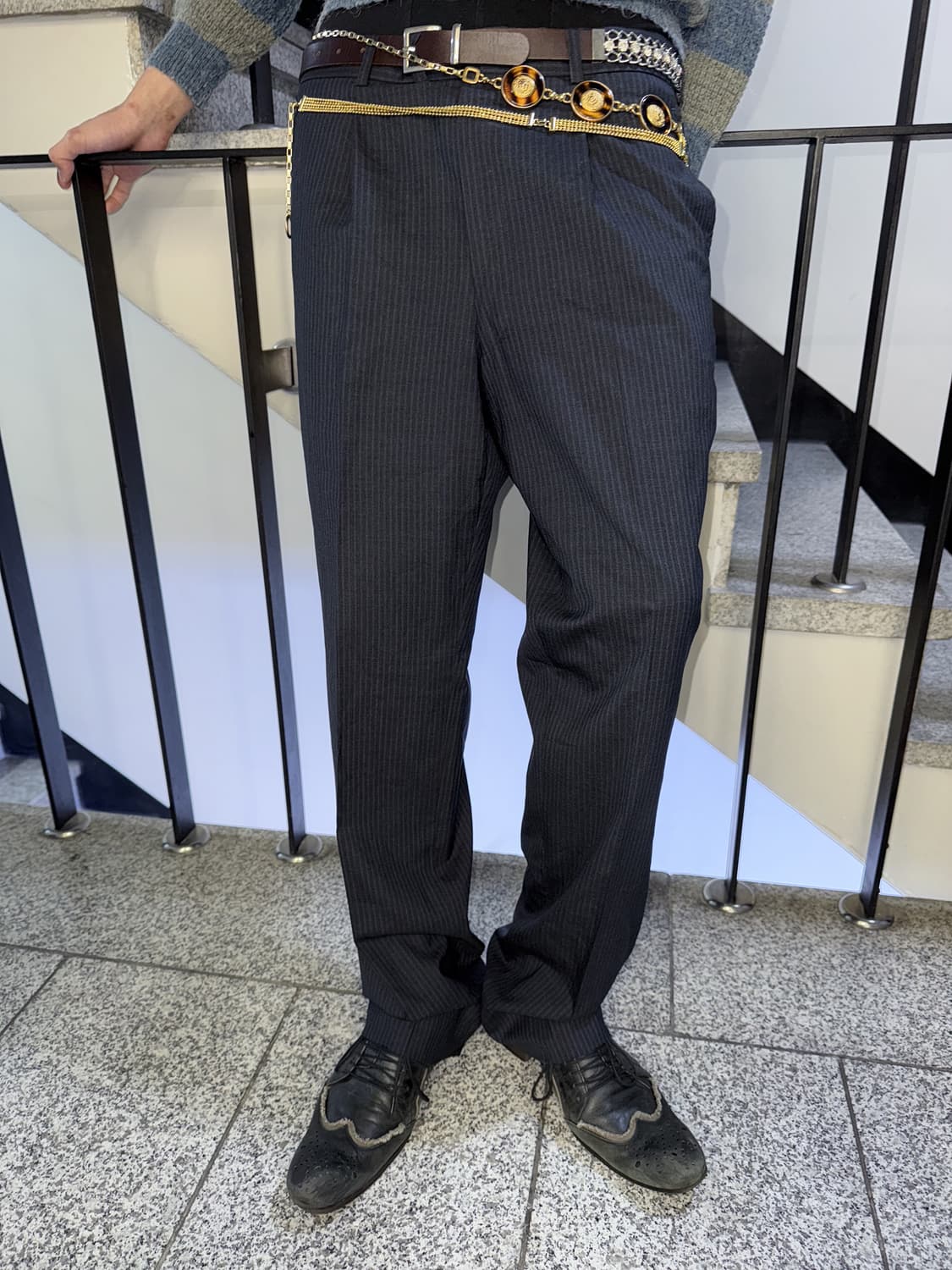 stripe wool slacks 상품이미지1