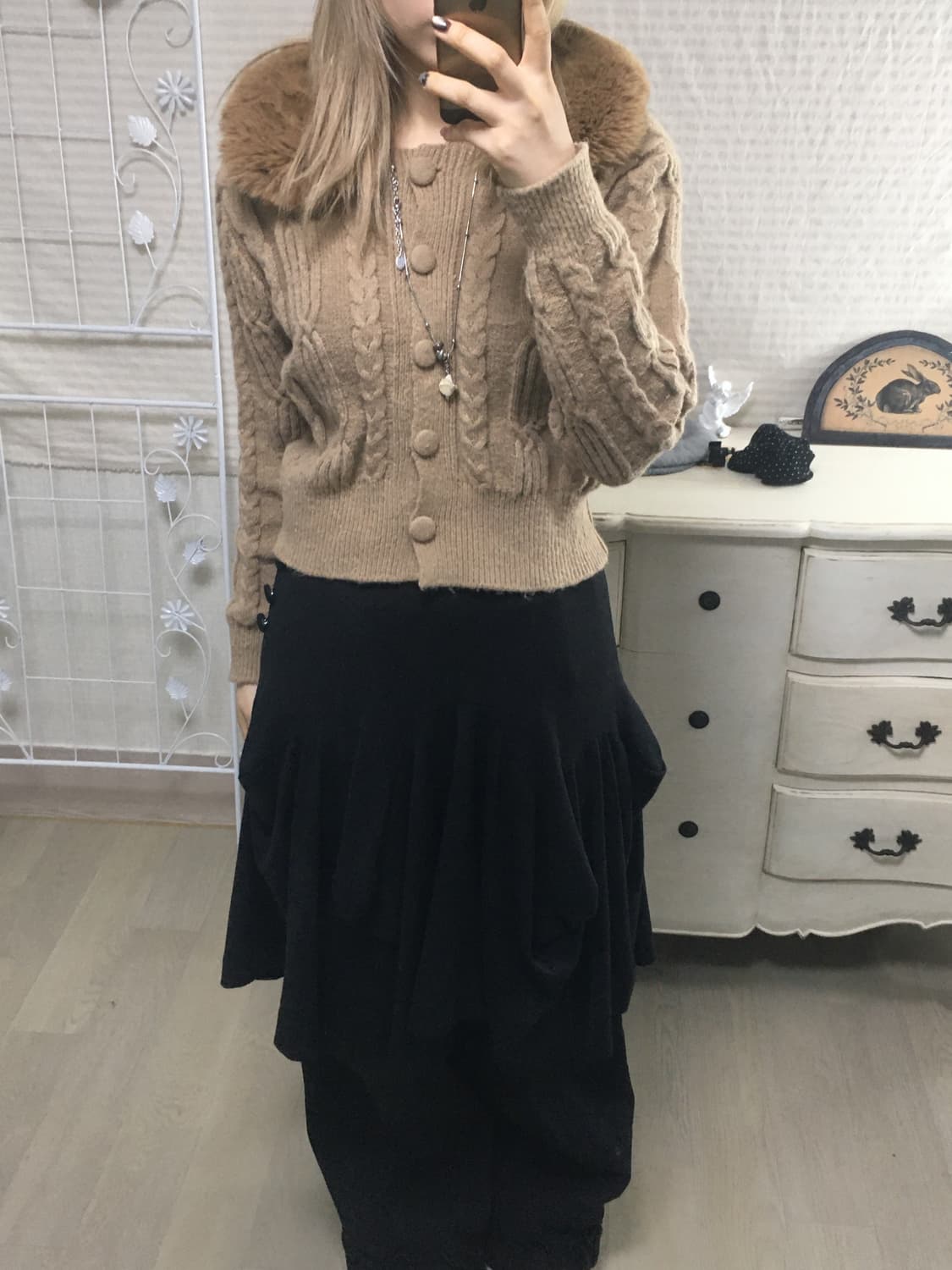 일본빈티지 라떼 퍼카라 가디건 상품이미지2