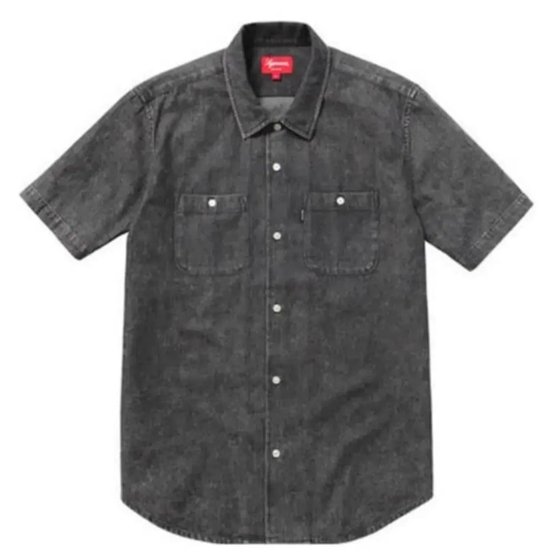 [XL] 15SS 슈프림 클레식 로고 데님 셔츠 블랙 상품이미지2