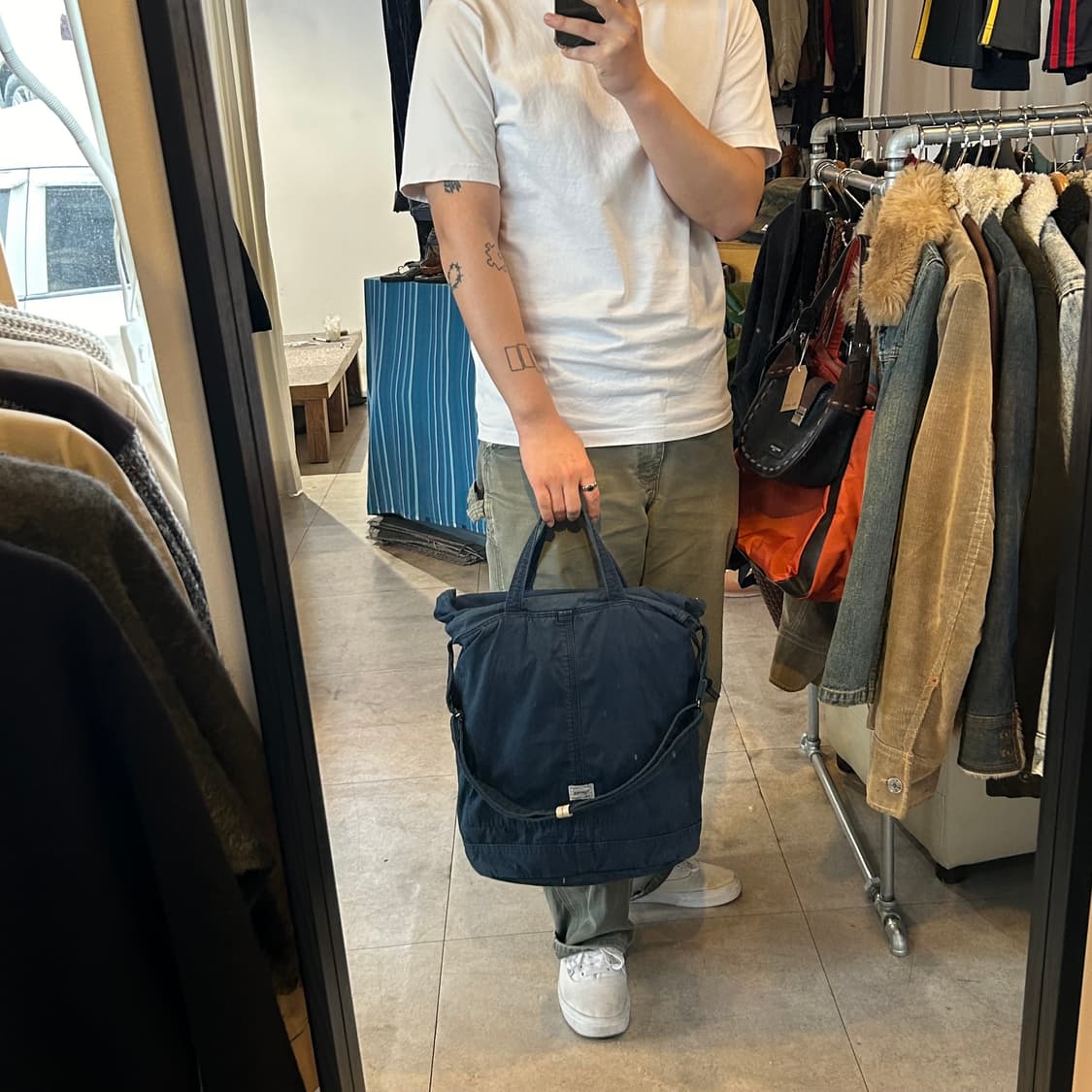 요시다 포터 네이비 코튼 숄더백 토트백 헬멧백  상품이미지9