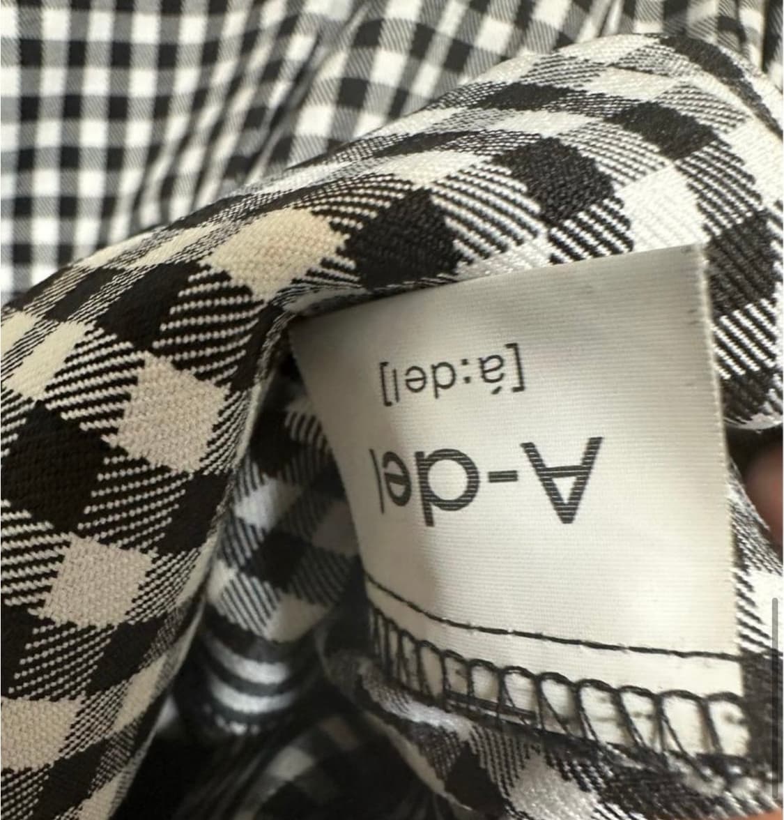 A-del 체크 원피스겸 자켓 블랙 화이트  상품이미지9