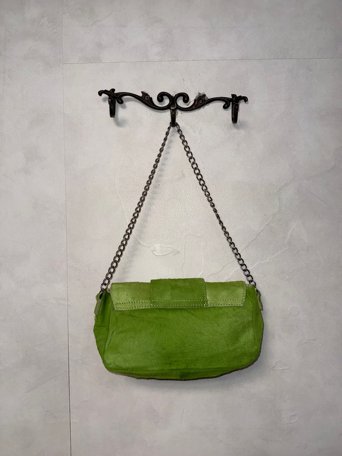 Light green calf fur chain shoulder bag 상품이미지4