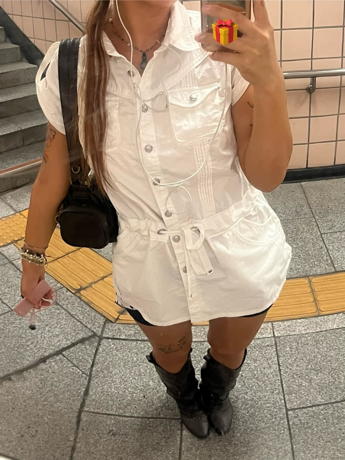 반팔 셔링 탑  상품이미지1