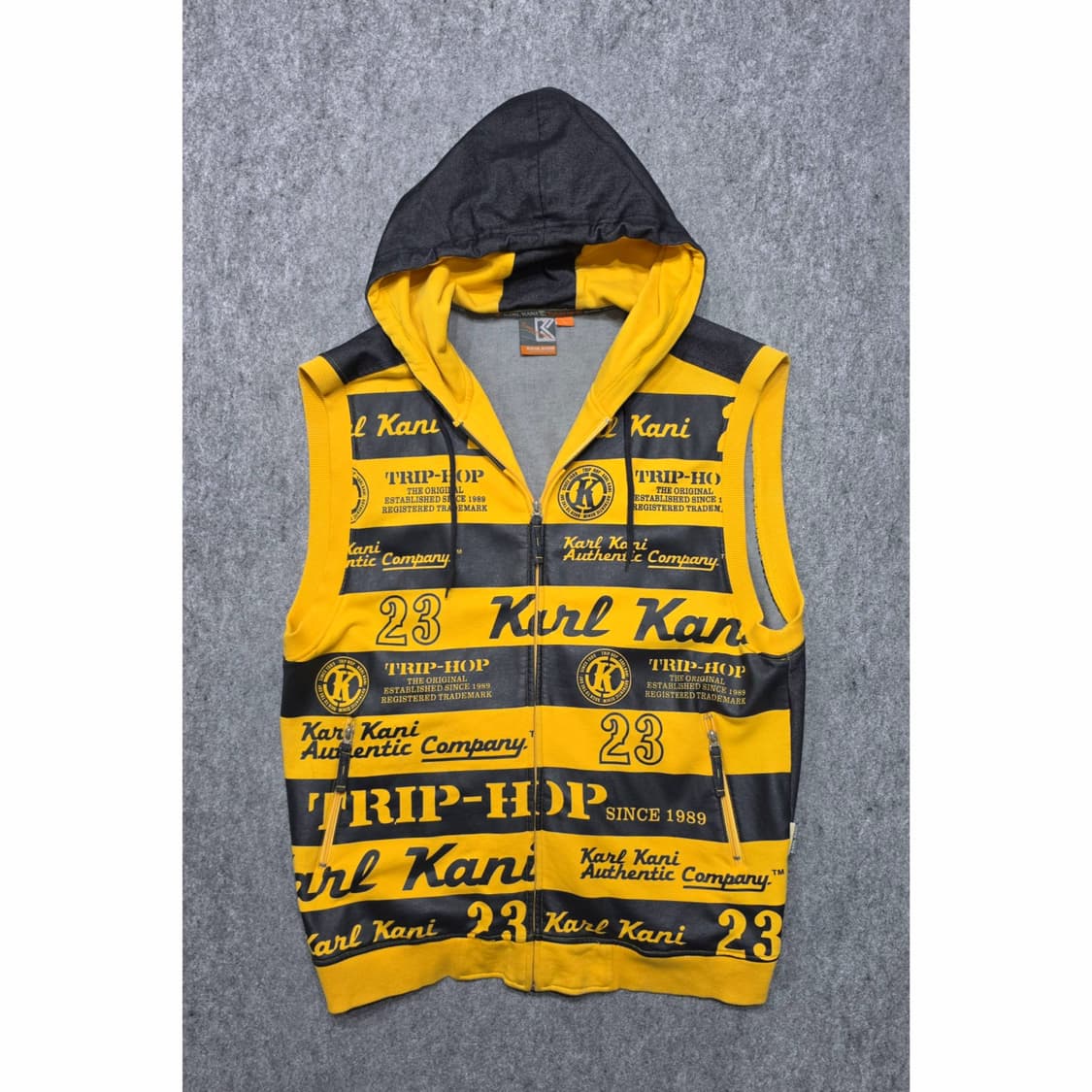 칼카니 올오버 프린팅 힙합 스트릿 올드스쿨 Y2K 후드 집업 베스트 조끼 상품이미지1