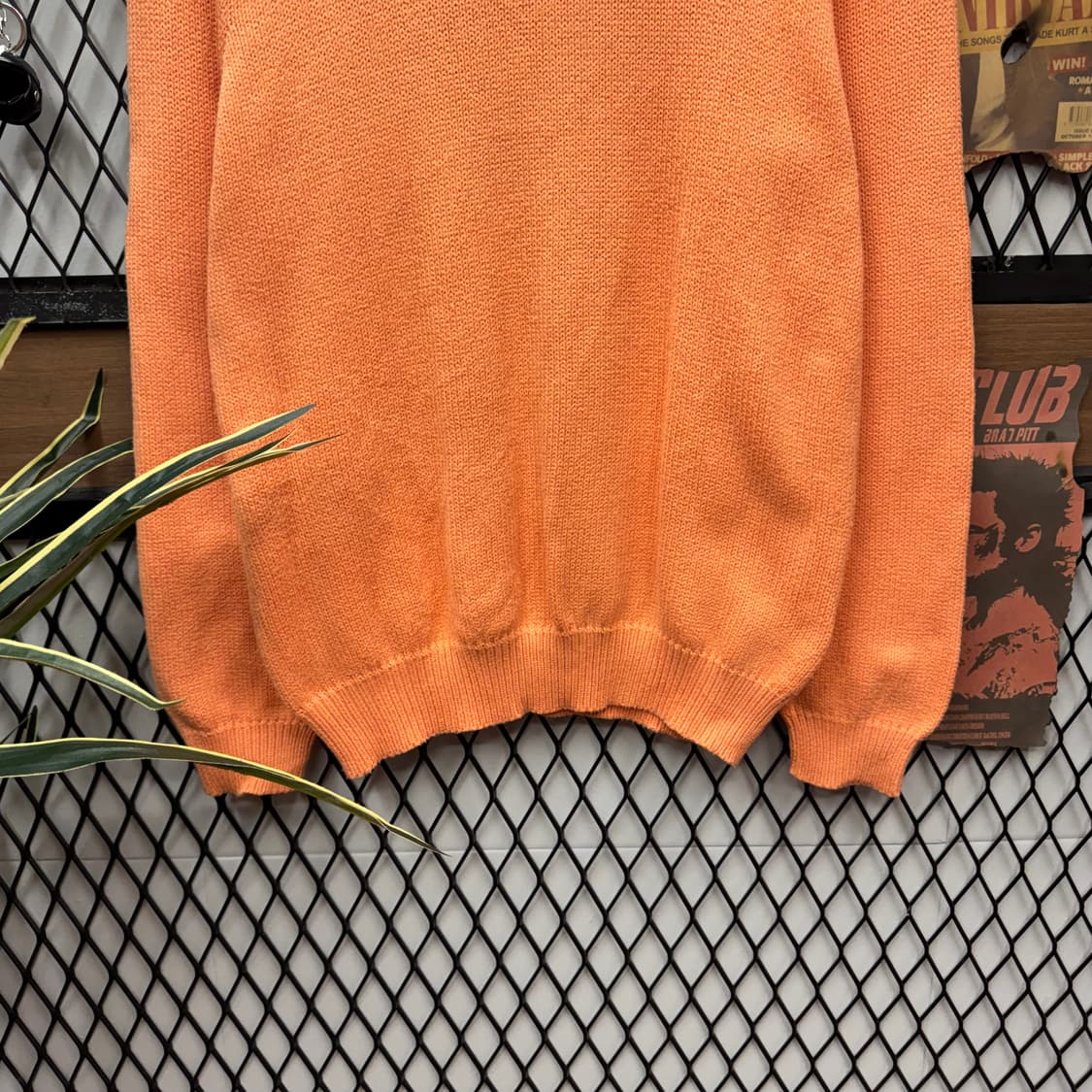 폴로 랄프로렌 하프 집업 솔리드 니트 스카이블루 포니 포인트 오렌지 상품이미지4
