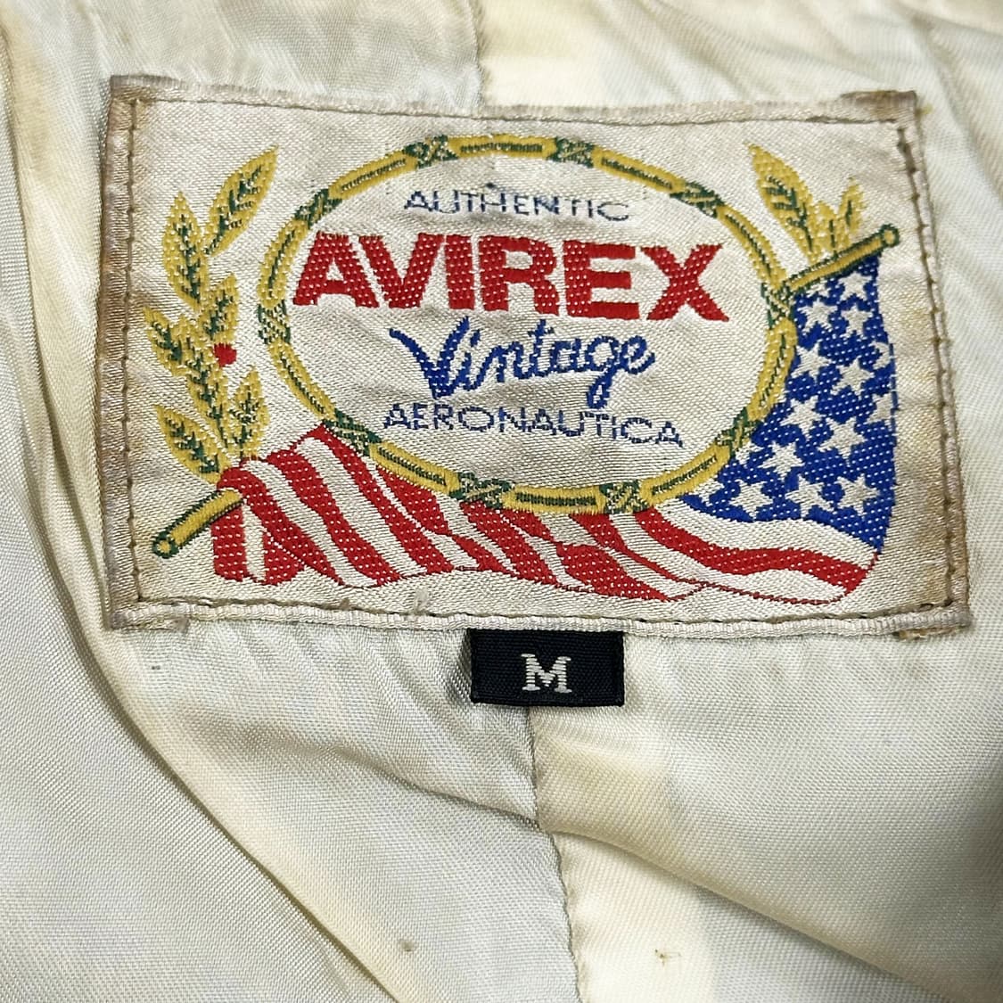 (안감오염) 아비렉스 빈티지 웨스턴 레더 베스트 M 상품이미지7