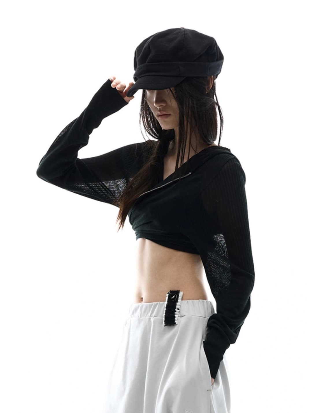 Ojos Detach Knit Hoodie Blk 상품이미지2