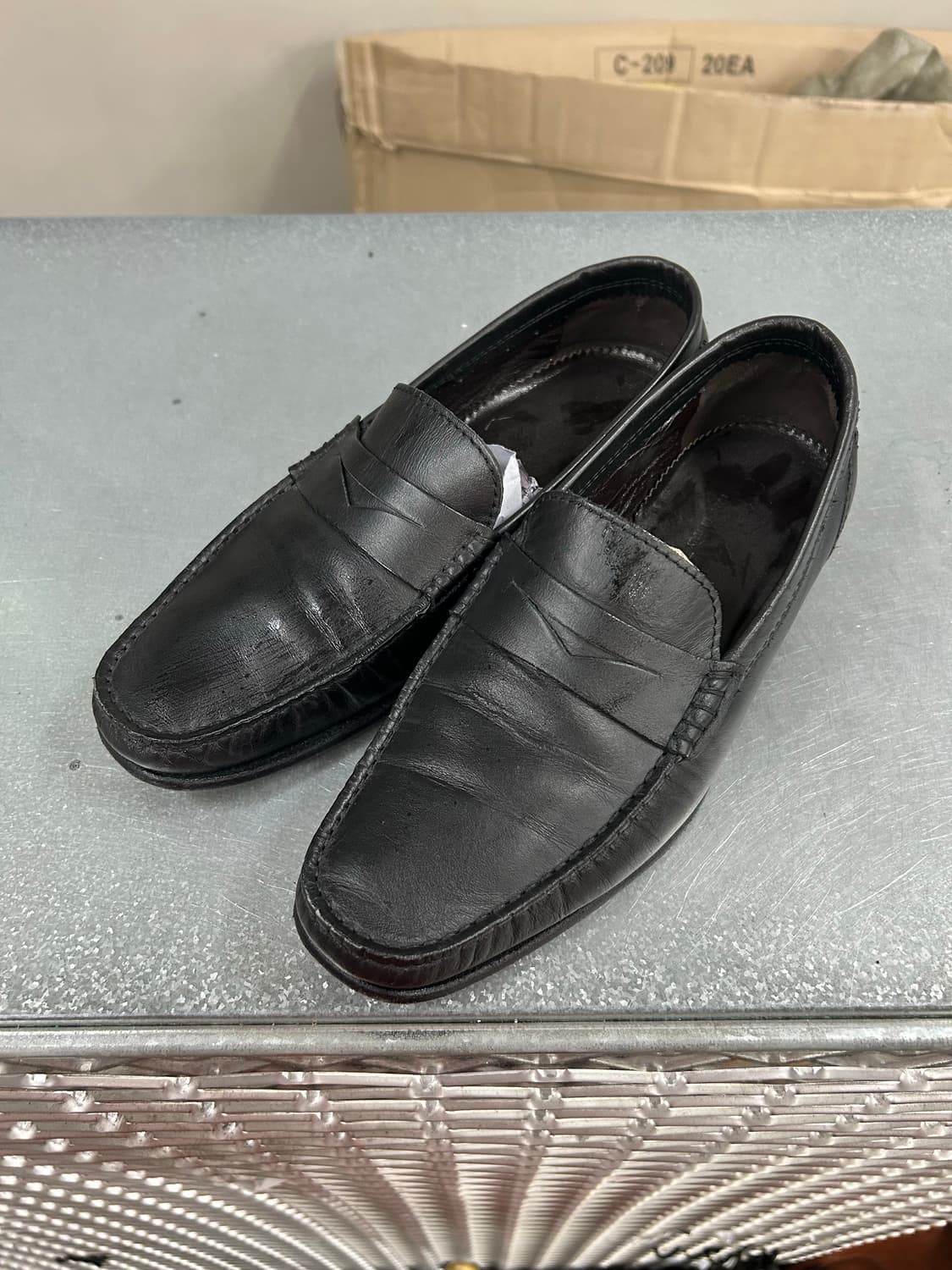 아테스토니 블랙 레더 로퍼 7.5 상품이미지2