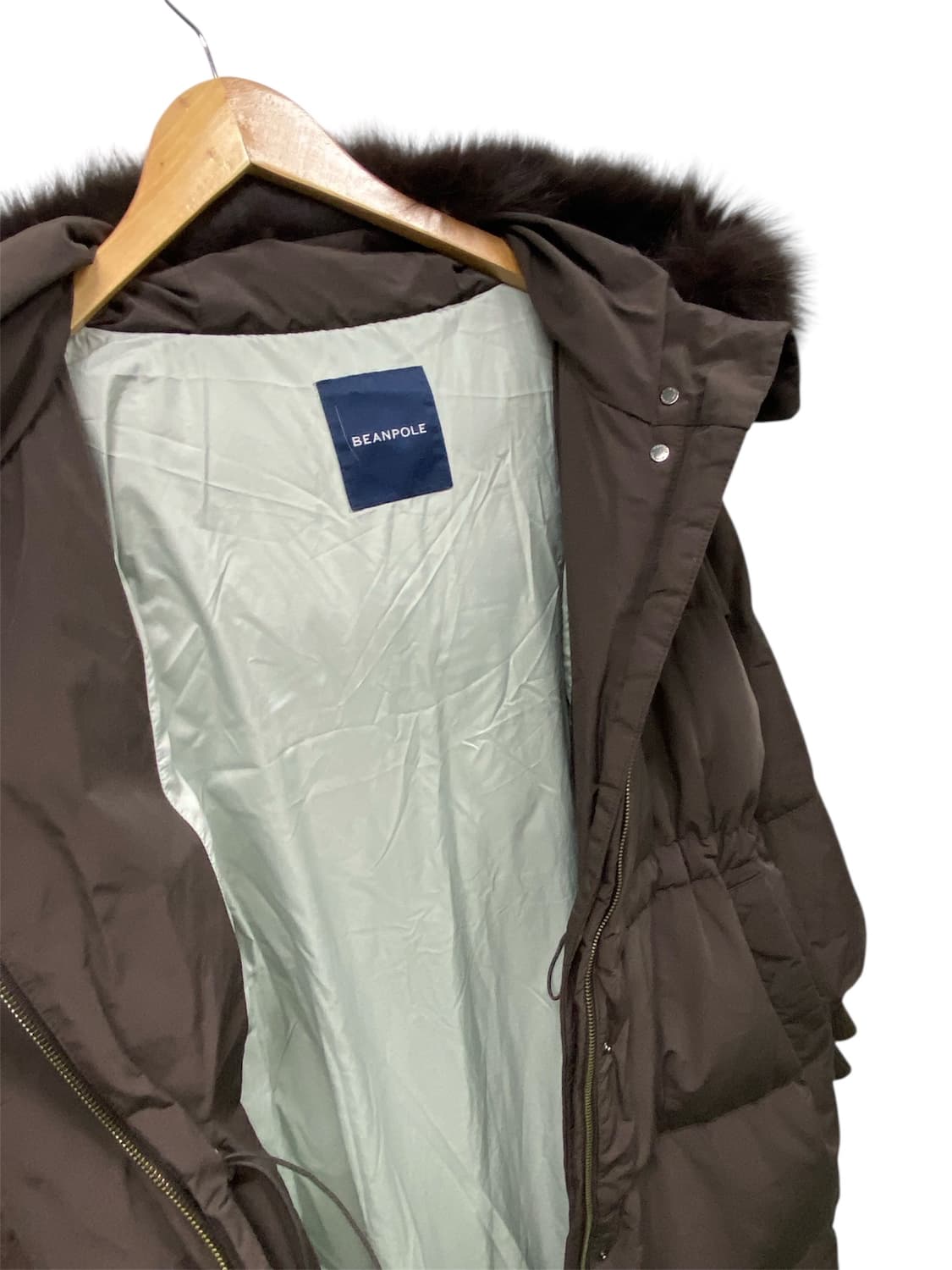 빈폴 여성 여우털 구스 롱패딩(브라운) M  상품이미지5