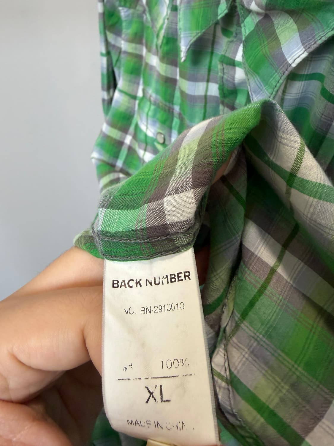 (XL) Back Number 그린 체크 웨스턴 셔츠 상품이미지6