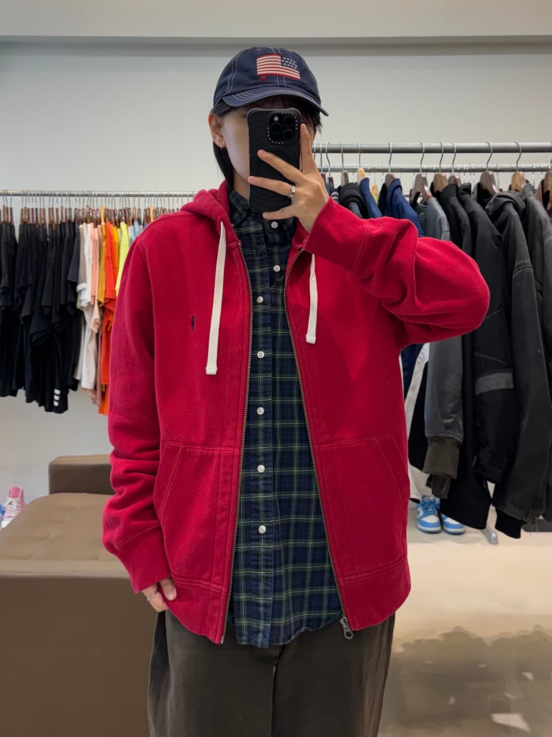폴로 랄프로렌 와플 후드집업 레드 상품이미지6