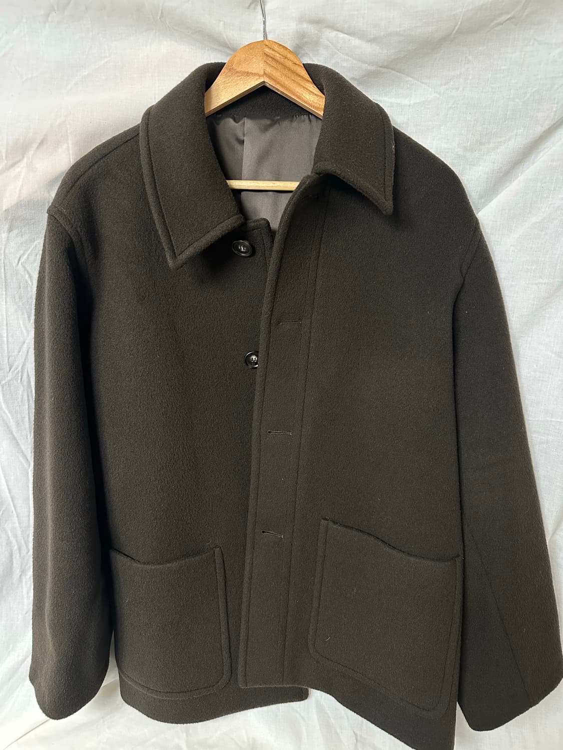 홀리선 울 하프 코트 다크 브라운 M 판매합니다 상품이미지2