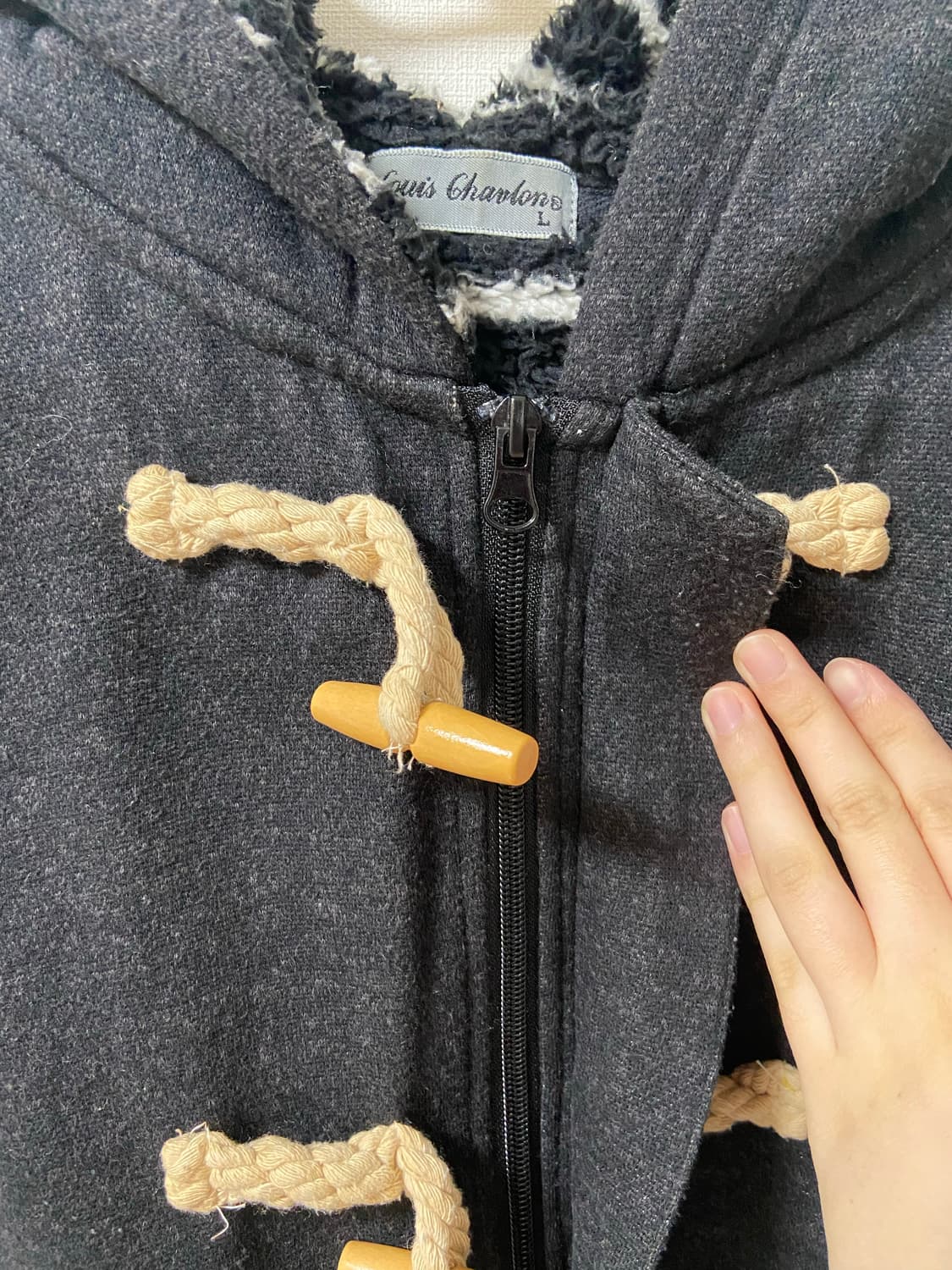 빈티지 모리걸 사와코 숏떡볶이 털 후드집업 상품이미지4