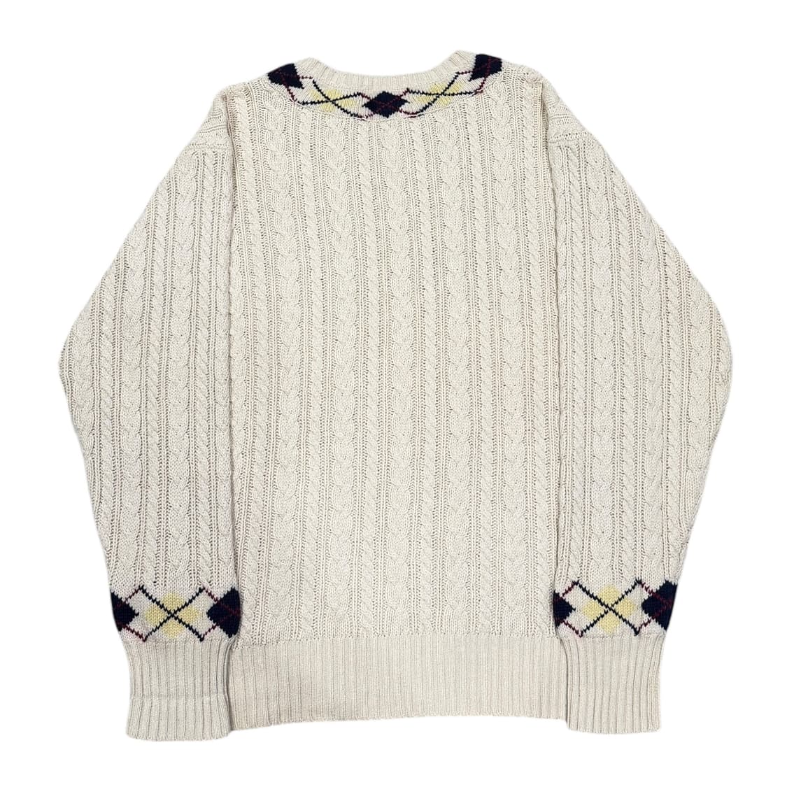 80S 폴로 랄프로렌 아가일 꽈배기 견 실크 니트 95 상품이미지3