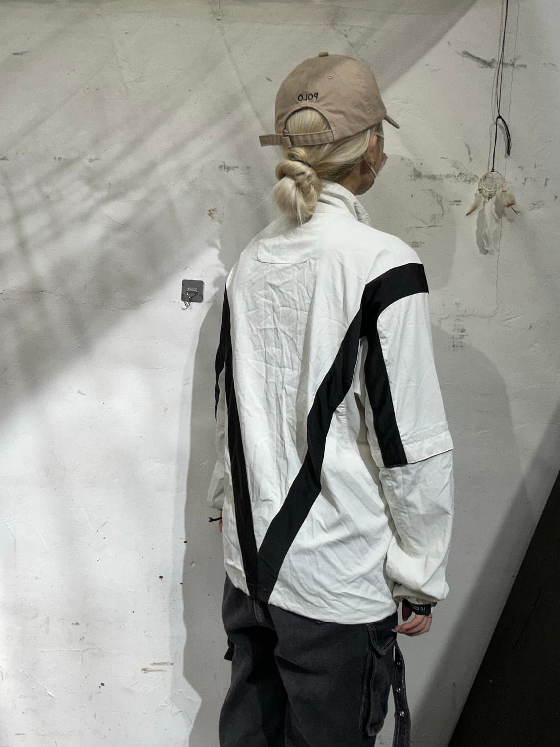 르꼬끄 화이트 블랙 라인 바람막이 자켓 L 상품이미지3