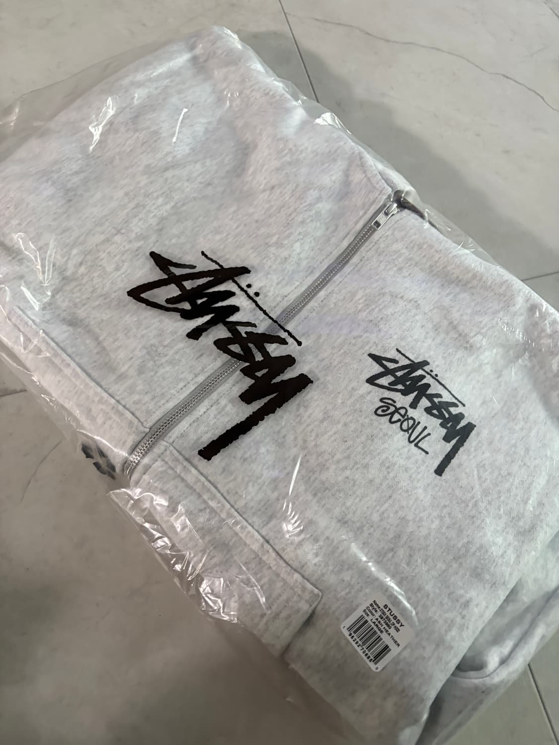 L 스투시 스탁 서울 후드 집업 애쉬 헤더 상품이미지3