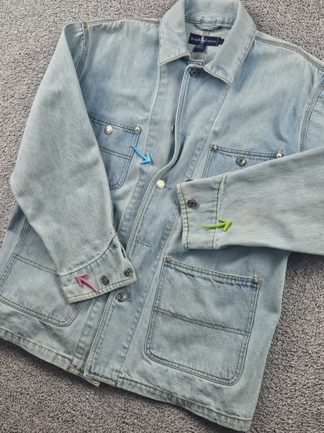 80's 폴로랄프로렌 데님 엔지니어 초어 자켓 ( L ) / 10615 상품이미지6