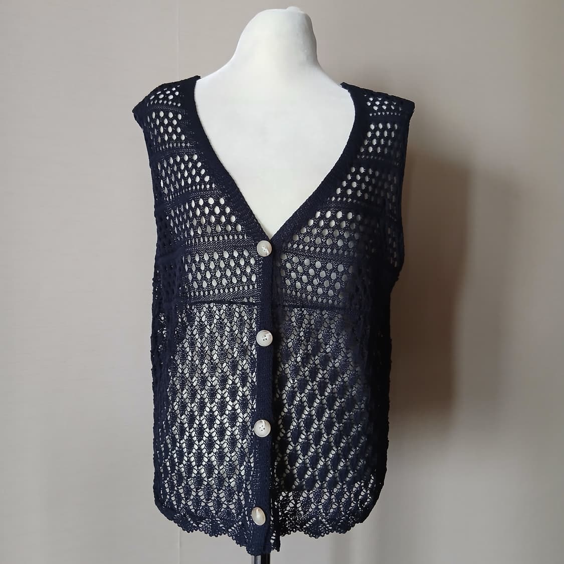 26-4 뜨게 면니트 가디건 조끼 77정도  상품이미지1