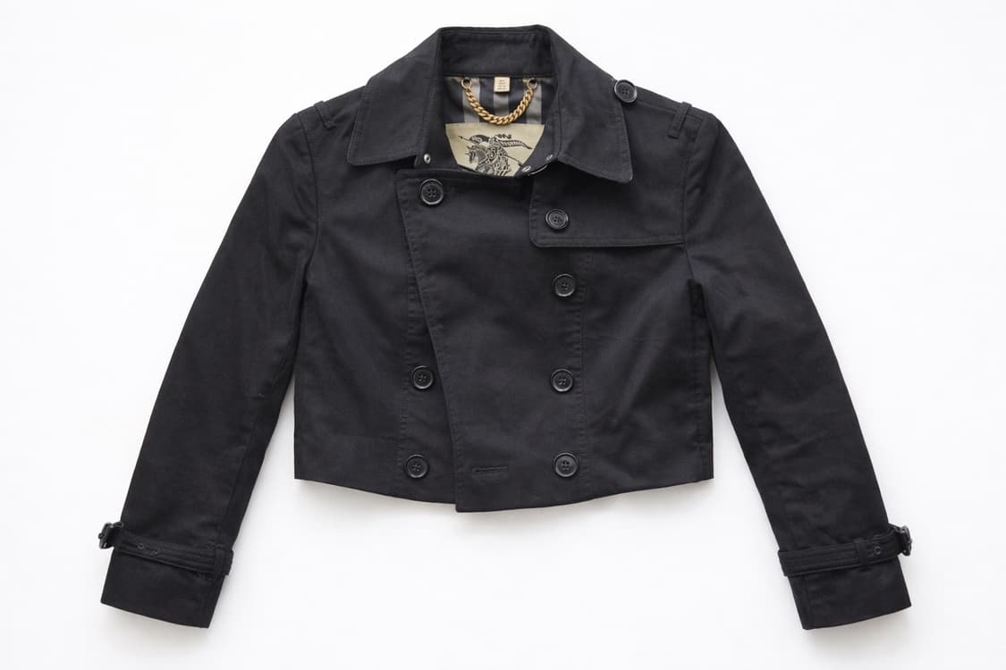 버버리 블랙 크롭 트렌치 코트 UK6 상품이미지1