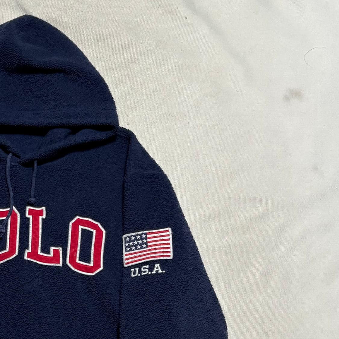 L 폴로랄프로렌 빅로고 성조기 네이비 플리스 후드티 상품이미지1