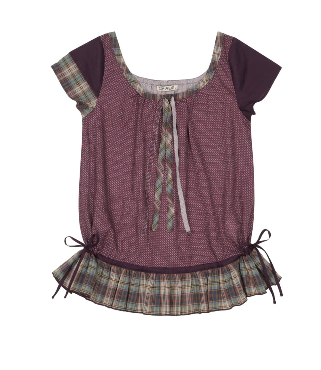 코이세이오 STRAP SHIRRING BLOUSE PURPLE 상품이미지1