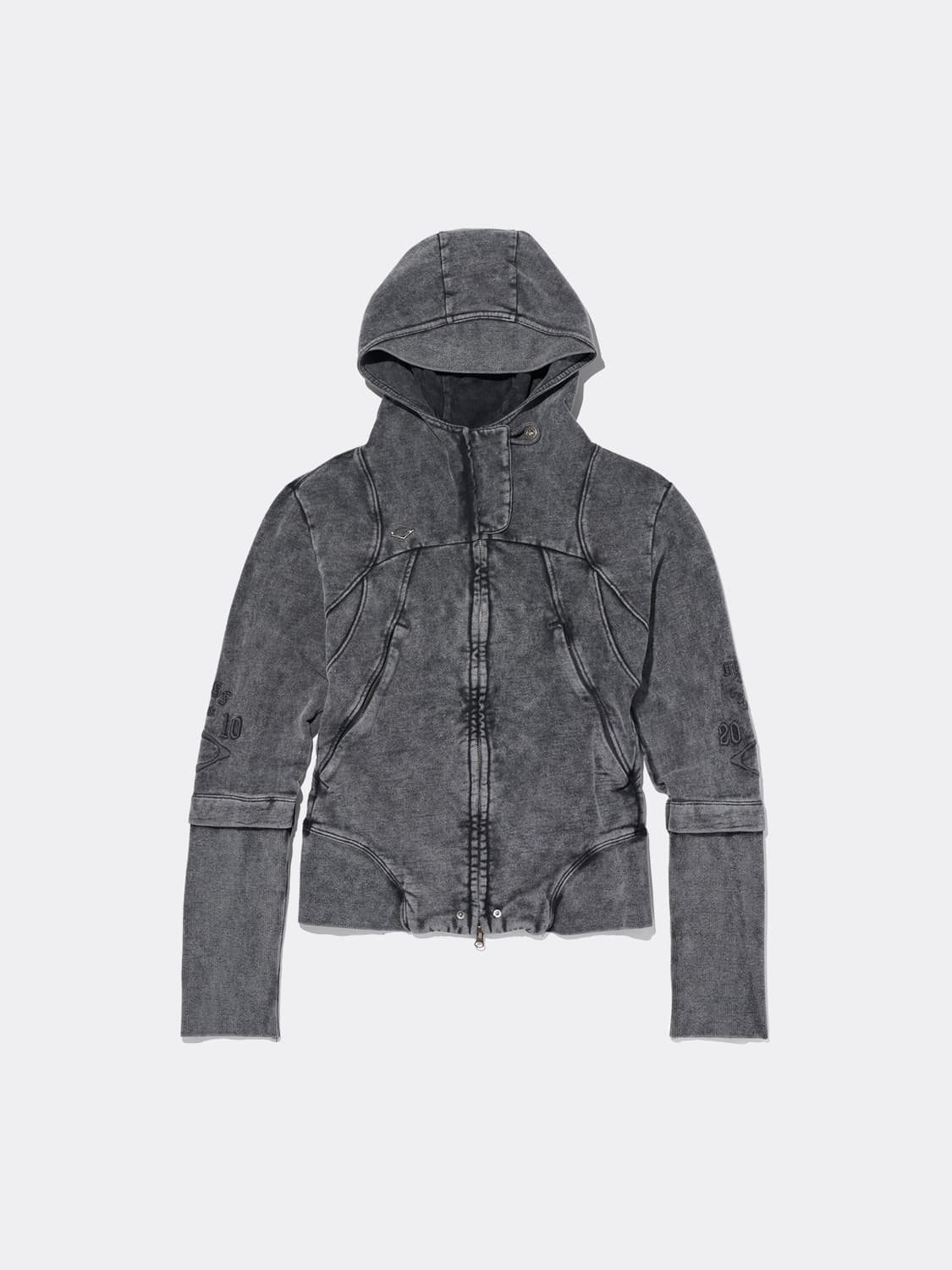 미스치프 CUT OFF HOODIE-WASHED CHARCOAL 상품이미지1