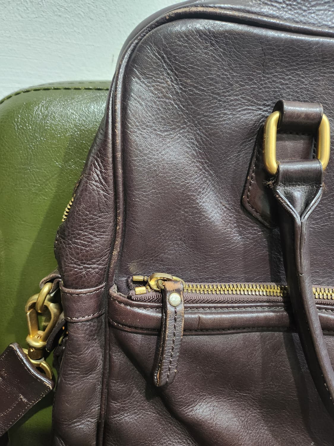 타임 브라운 가죽 서류 가방 상품이미지4