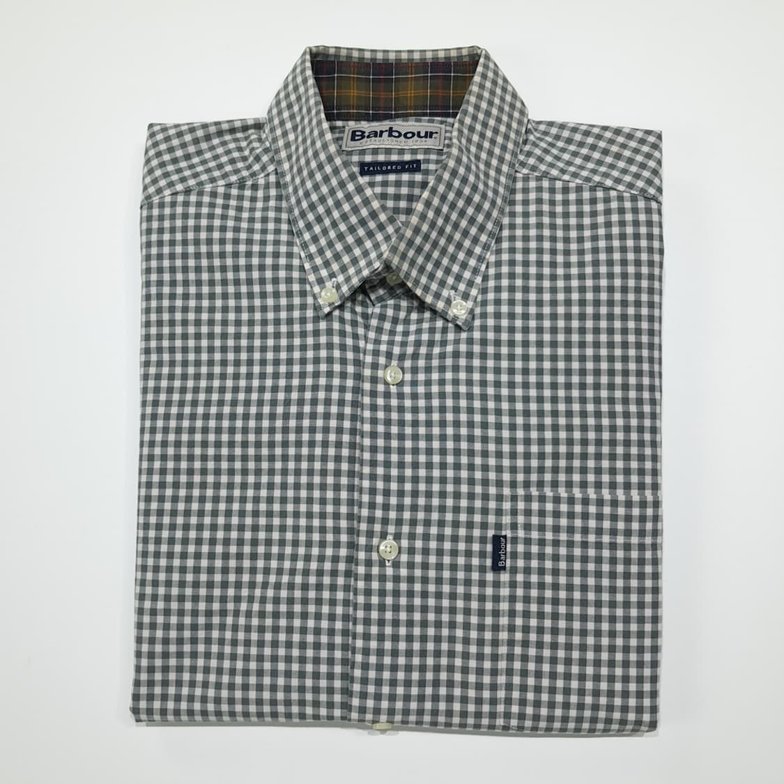 CL939 M 바버 테일러드핏 세이지그린 마이크로체크 셔츠 상품이미지8