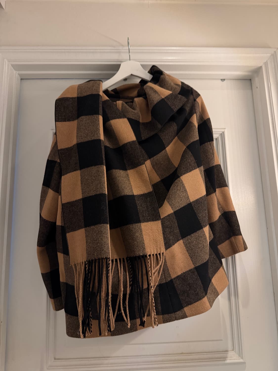 Push button 울 체크 스카프 자켓 상품이미지3